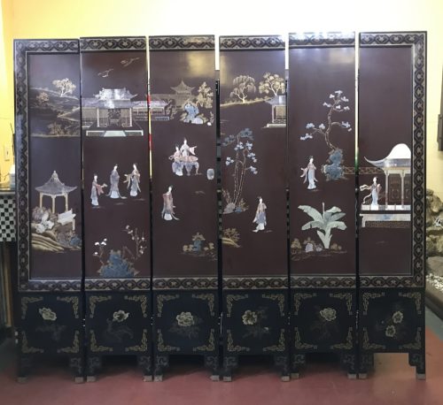 Qing Dynasty style Solid wood screen embellished with jade