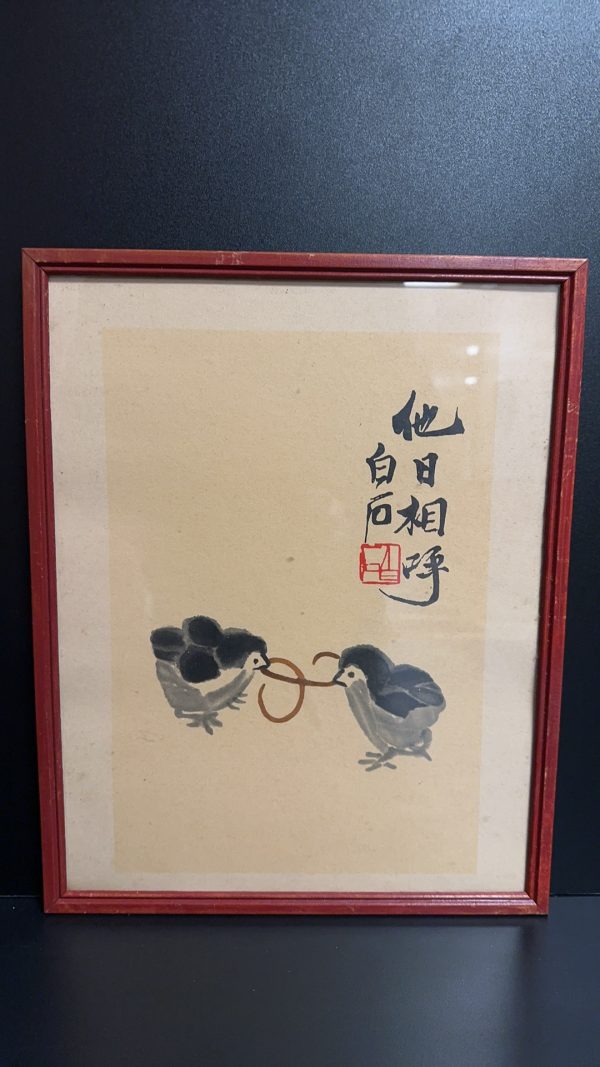 Qi Baishi Twin Sparrow Painting Qi Baishi Twin Sparrow Painting