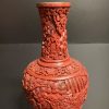 Qing Dynasty red lacquer vase