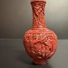 Exquisite Qing Dynasty Red Lacquer Vase: A Symbol of Fortune and Elegance