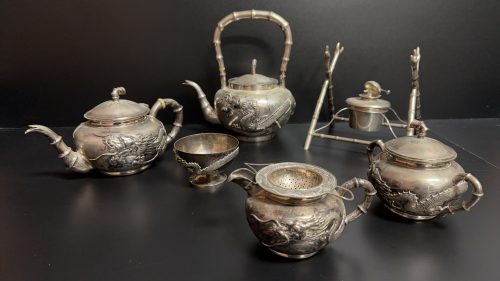 Exquisite Antique Silver Tea Set