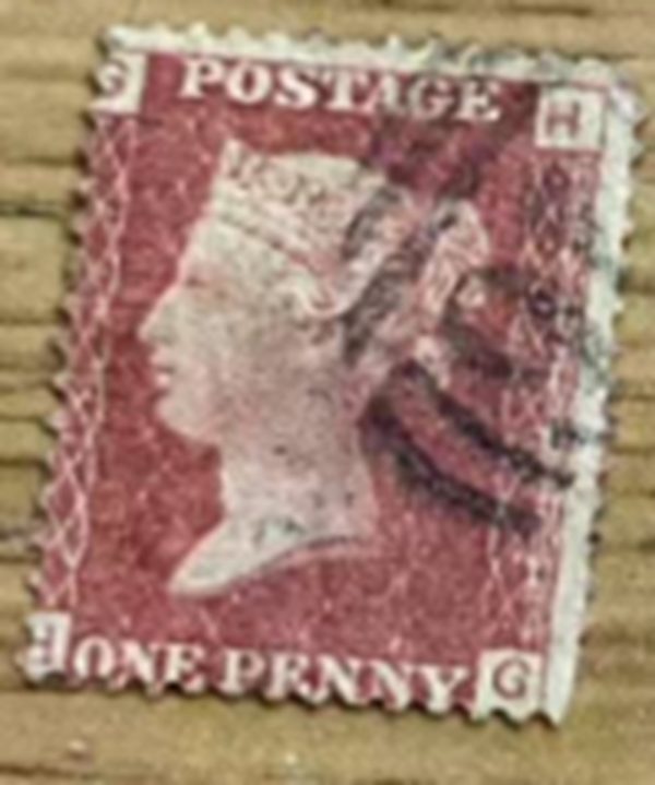 Penny Red Stamp (Queen Victoria) Victorian Penny Red & Two Pence Blue Stamp Set