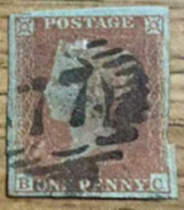 Two Pence Blue Stamp (Queen Victoria) Victorian Penny Red & Two Pence Blue Stamp Set